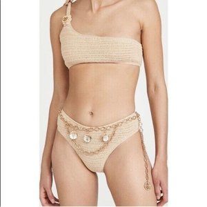 Maiyo Freesia Bikini Set Beige Crochet Resort Sexy Chain Belt
